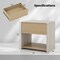 Oak Natural Metal Nightstand with Drawer and Open Shelf for Bedroom